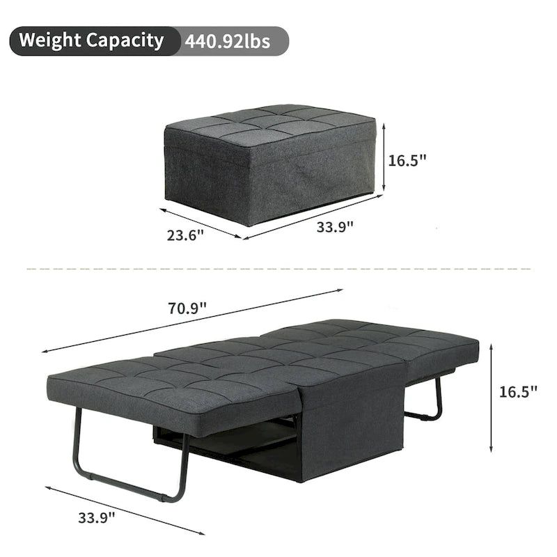 Zenova 4-1 Adjustable Sleeper Sofa Chair with Ottoman, Sofa Bed ,Couch Bed
