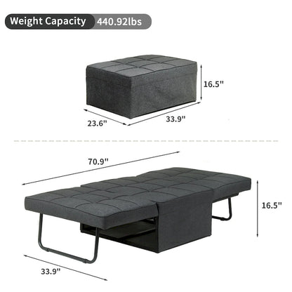 Zenova 4-1 Adjustable Sleeper Sofa Chair with Ottoman, Sofa Bed ,Couch Bed