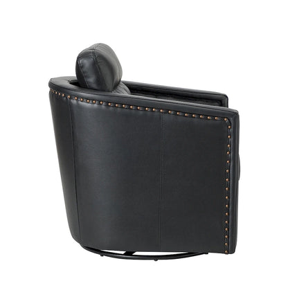 Jorge 28.74 Wide Genuine Leather Swivel Chair Set of 2