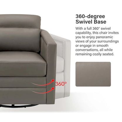 Jorge 28.74 Wide Genuine Leather Swivel Chair Set of 2