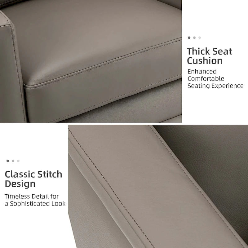 Jorge 28.74 Wide Genuine Leather Swivel Chair Set of 2