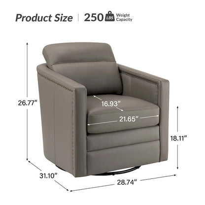 Jorge 28.74 Wide Genuine Leather Swivel Chair Set of 2