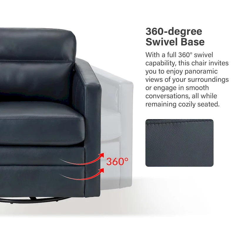 Jorge 28.74 Wide Genuine Leather Swivel Chair Set of 2