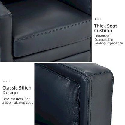 Jorge 28.74 Wide Genuine Leather Swivel Chair Set of 2