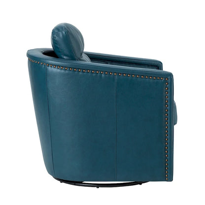 Jorge 28.74 Wide Genuine Leather Swivel Chair Set of 2