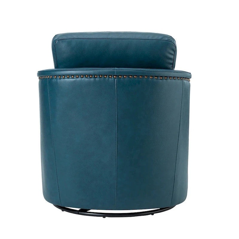 Jorge 28.74 Wide Genuine Leather Swivel Chair Set of 2