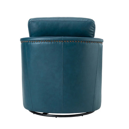 Jorge 28.74 Wide Genuine Leather Swivel Chair Set of 2