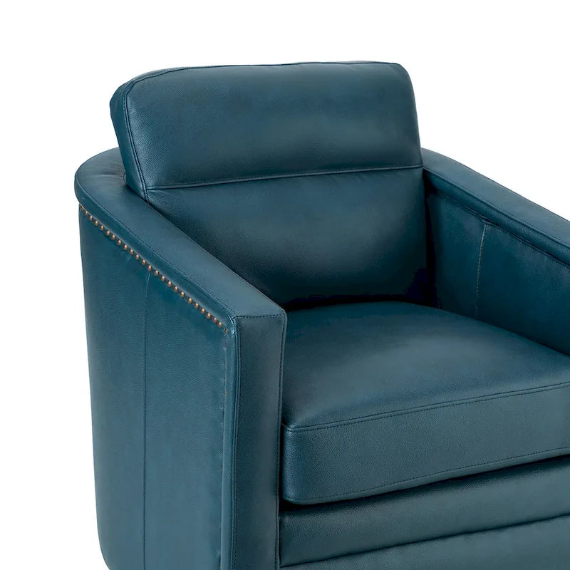 Jorge 28.74 Wide Genuine Leather Swivel Chair Set of 2