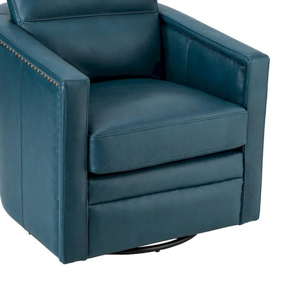 Jorge 28.74 Wide Genuine Leather Swivel Chair Set of 2