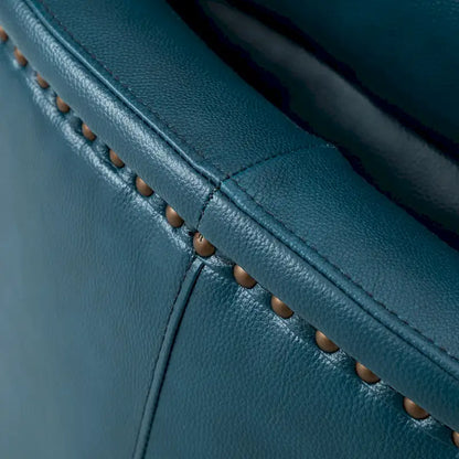 Jorge 28.74 Wide Genuine Leather Swivel Chair Set of 2