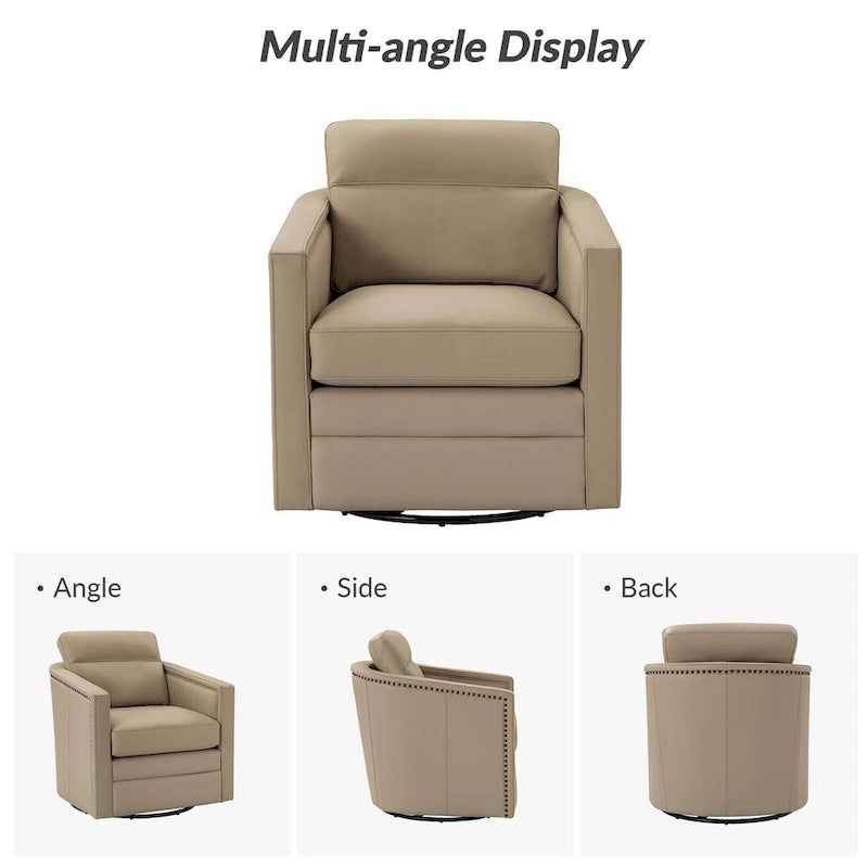 Jorge 28.74 Wide Genuine Leather Swivel Chair Set of 2