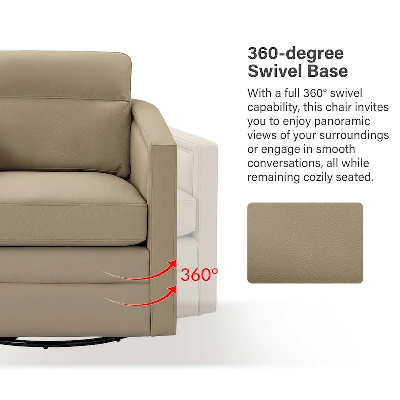 Jorge 28.74 Wide Genuine Leather Swivel Chair Set of 2