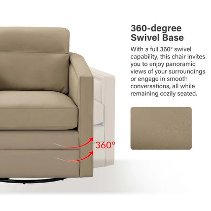 Jorge 28.74 Wide Genuine Leather Swivel Chair Set of 2