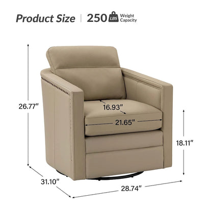 Jorge 28.74 Wide Genuine Leather Swivel Chair Set of 2