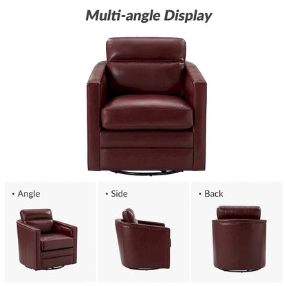 Jorge 28.74 Wide Genuine Leather Swivel Chair Set of 2