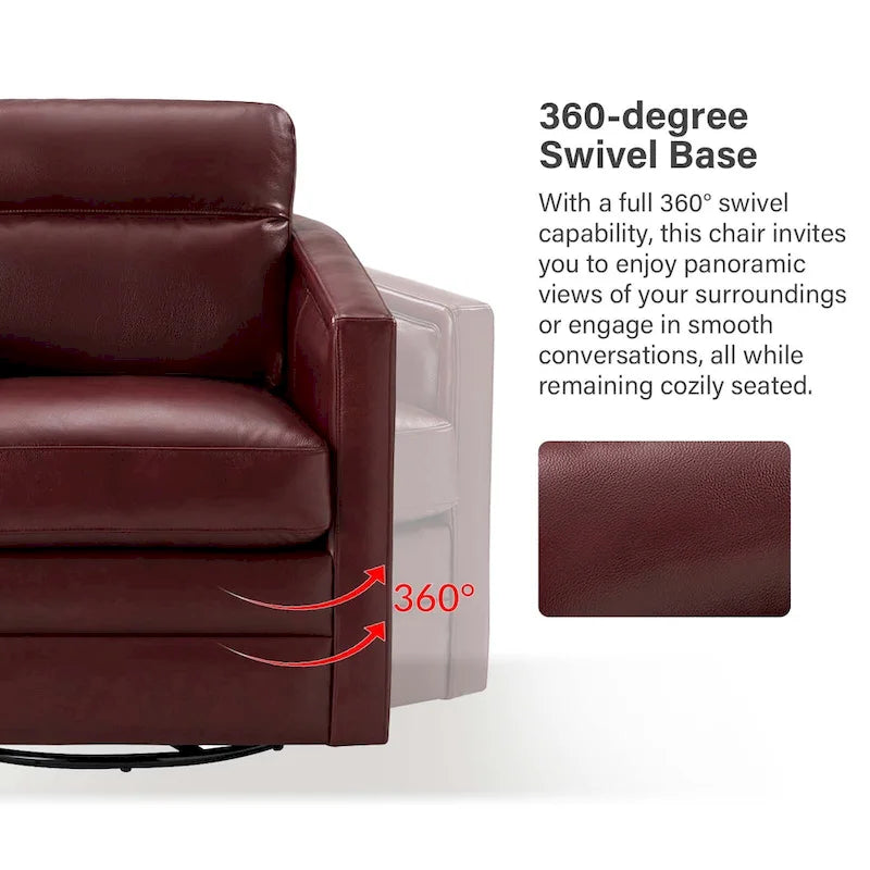 Jorge 28.74 Wide Genuine Leather Swivel Chair Set of 2