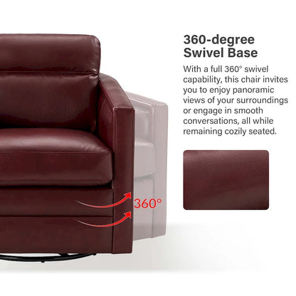 Jorge 28.74 Wide Genuine Leather Swivel Chair Set of 2