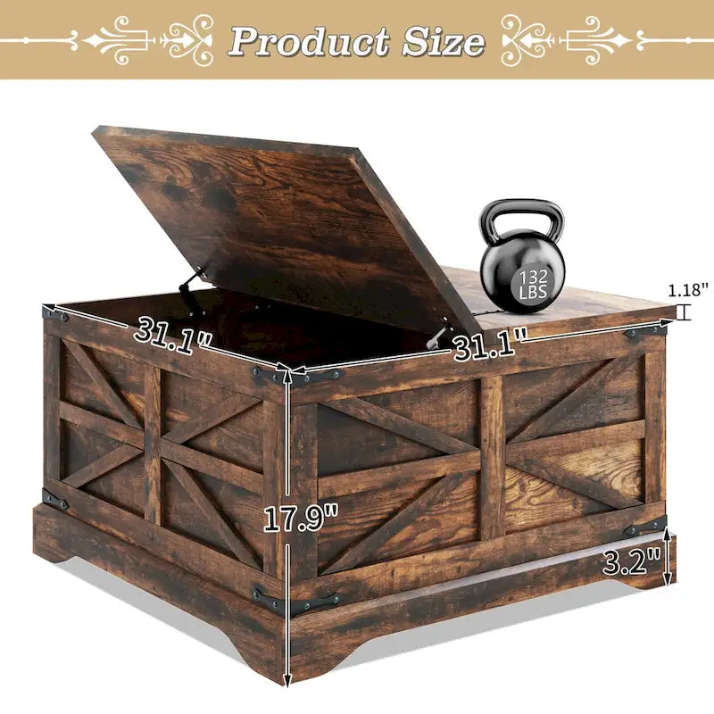 Farmhouse Coffee Table with Storage
