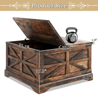 Farmhouse Coffee Table with Storage
