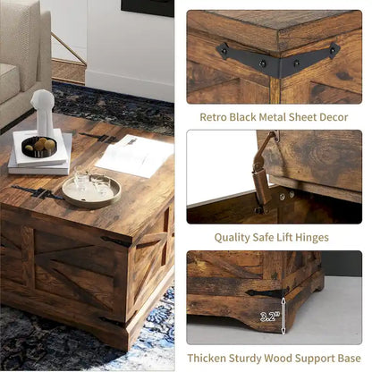 Farmhouse Coffee Table with Storage