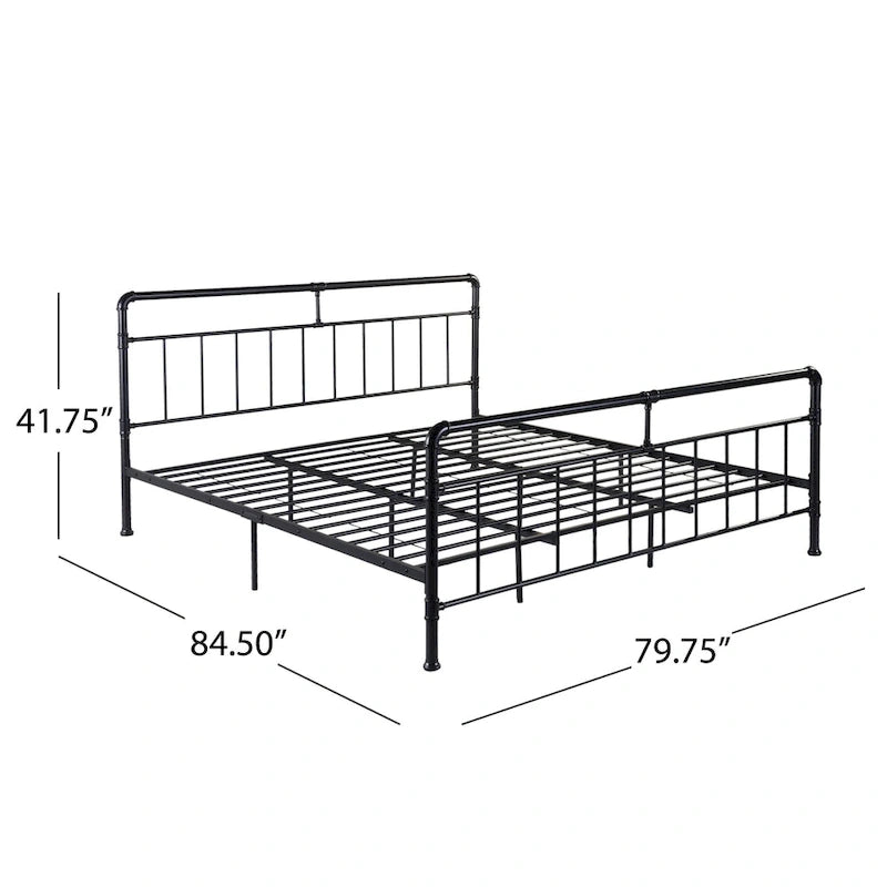 Mowry Industrial King-Size Bed Frame by Christopher Knight Home