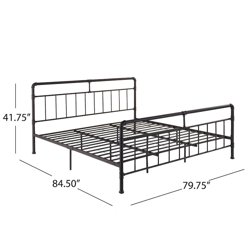 Mowry Industrial King-Size Bed Frame by Christopher Knight Home