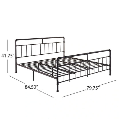 Mowry Industrial King-Size Bed Frame by Christopher Knight Home