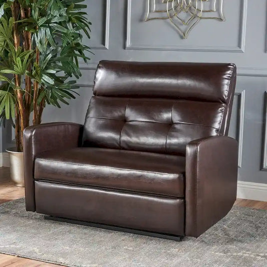 Halima Faux Leather 2-Seater Recliner Club Chair by Christopher Knight Home