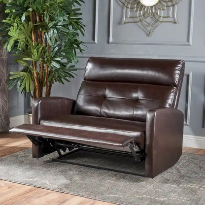 Halima Faux Leather 2-Seater Recliner Club Chair by Christopher Knight Home