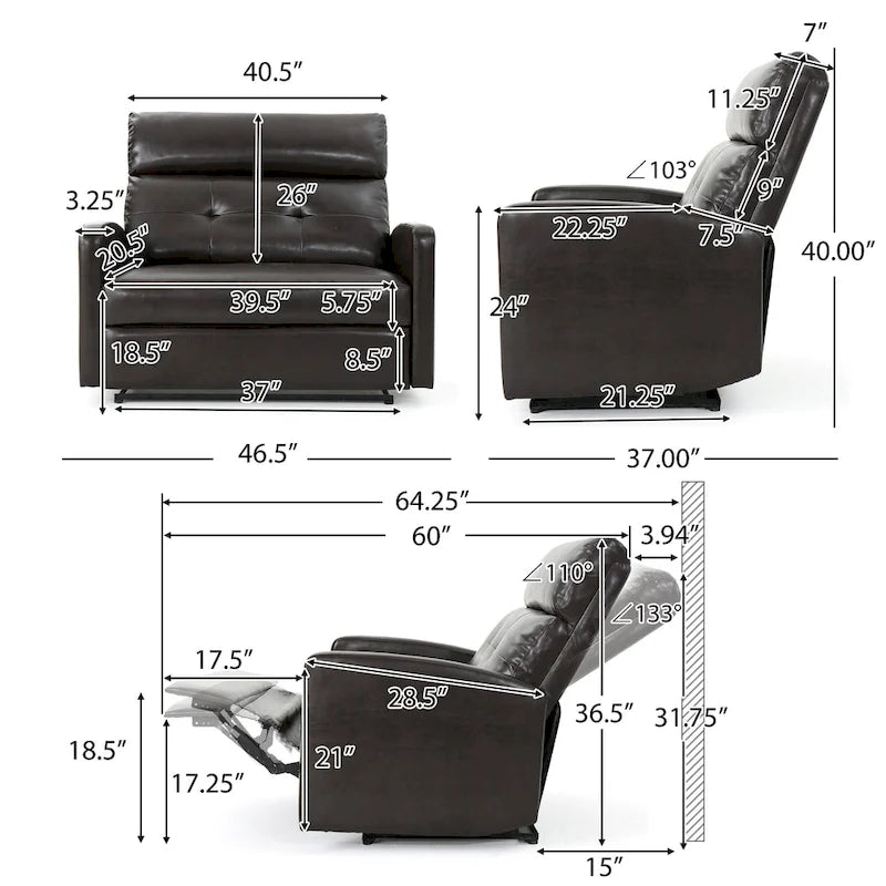 Halima Faux Leather 2-Seater Recliner Club Chair by Christopher Knight Home