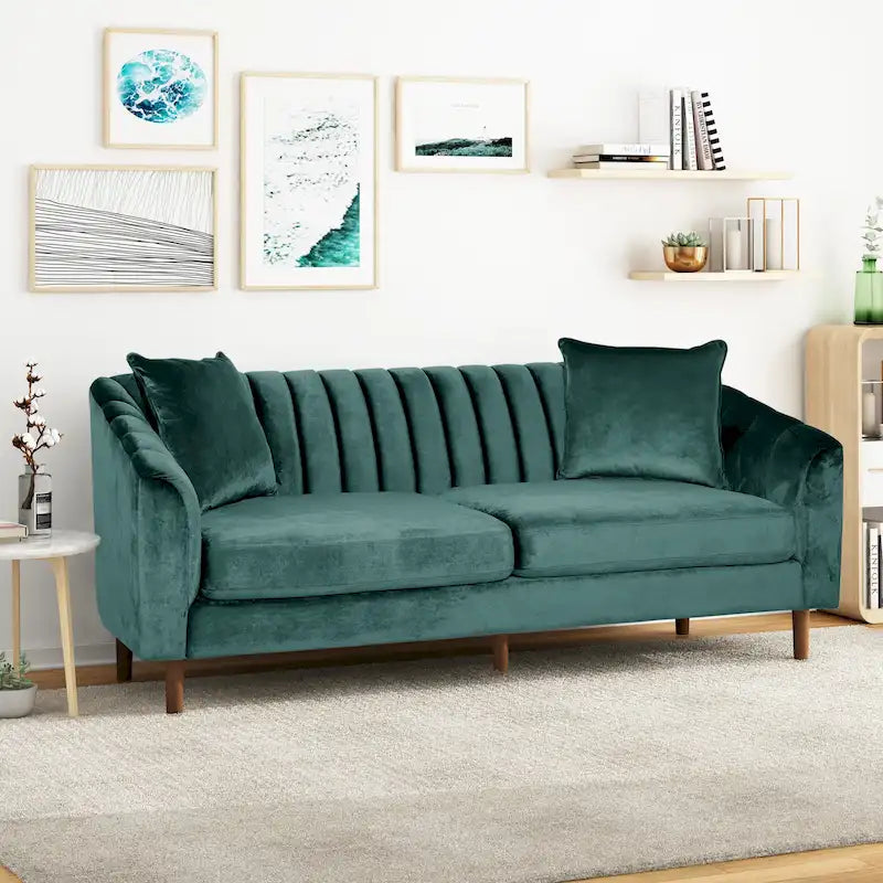 Ansonia Contemporary Velvet 3-seat Sofa by Christopher Knight Home