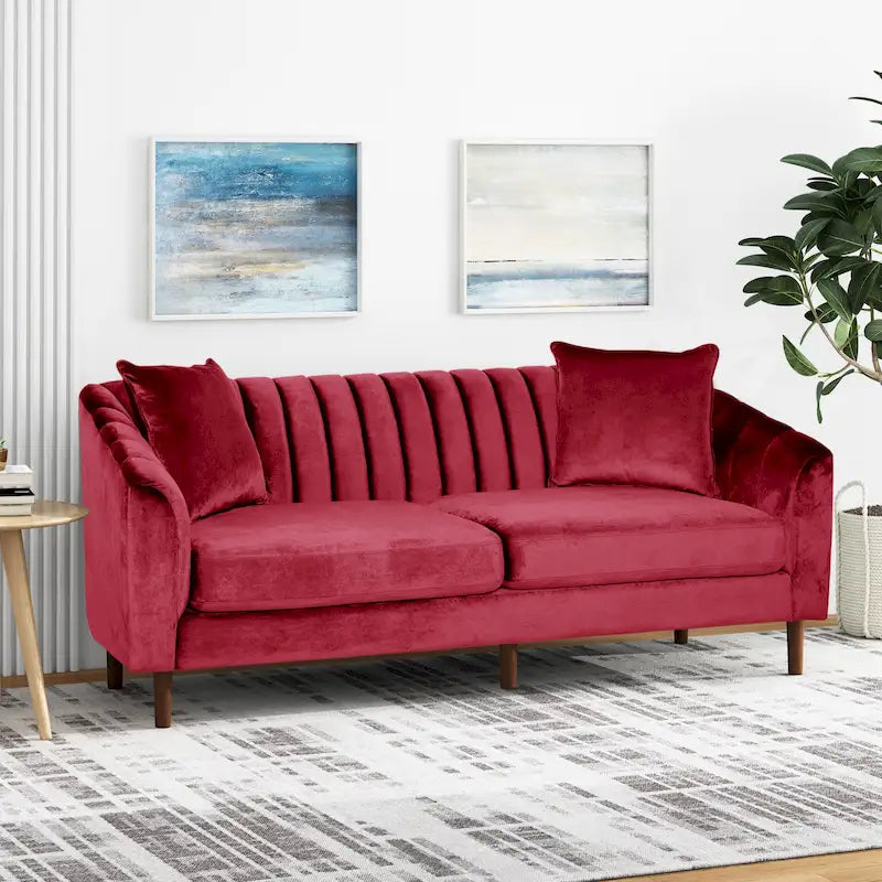Ansonia Contemporary Velvet 3-seat Sofa by Christopher Knight Home