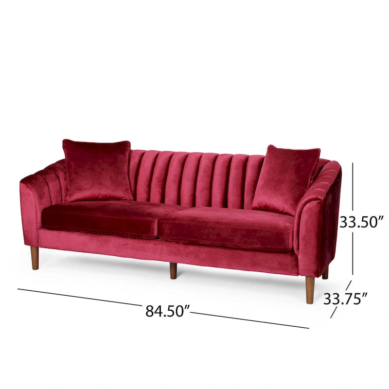 Ansonia Contemporary Velvet 3-seat Sofa by Christopher Knight Home