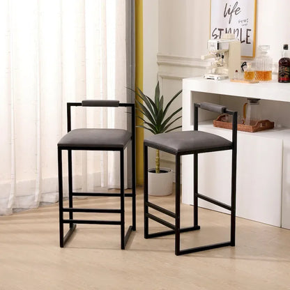 Modern Bar Stools Dining Chairs with Foot Rest for Kitchen