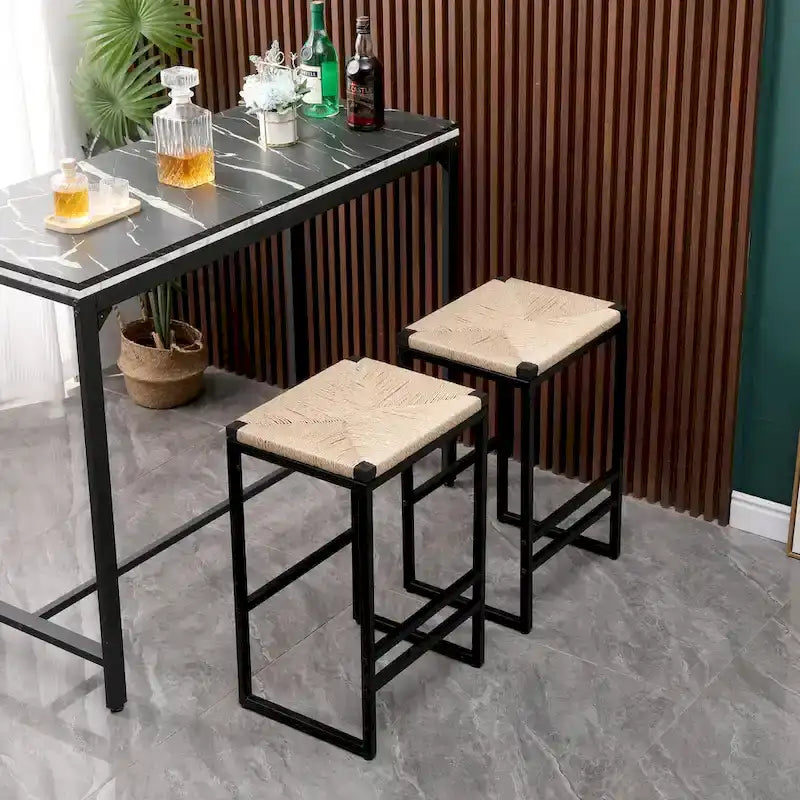 Modern Bar Stools Dining Chairs with Foot Rest for Kitchen