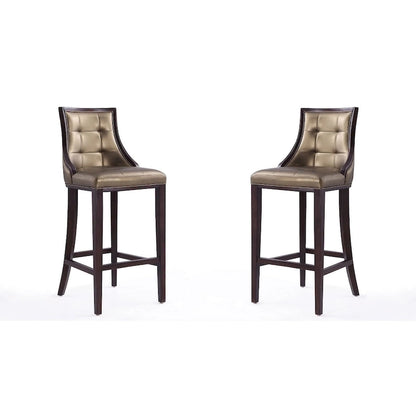 Manhattan Comfort Fifth Avenue 45 in. Walnut Beech Wood Bar Stool (Set of 2)