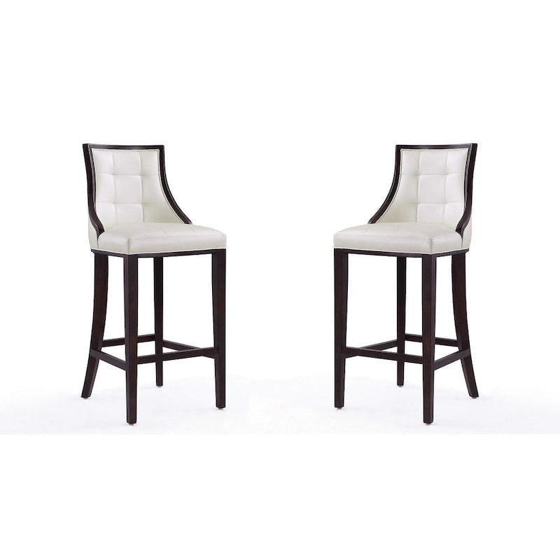 Manhattan Comfort Fifth Avenue 45 in. Walnut Beech Wood Bar Stool (Set of 2)