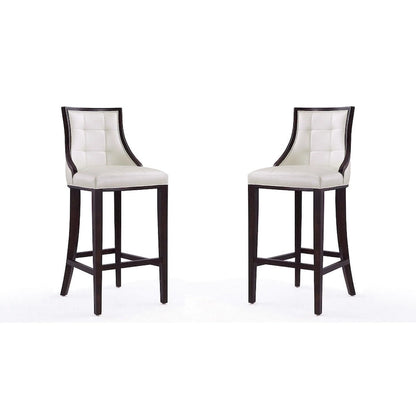 Manhattan Comfort Fifth Avenue 45 in. Walnut Beech Wood Bar Stool (Set of 2)