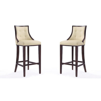 Manhattan Comfort Fifth Avenue 45 in. Walnut Beech Wood Bar Stool (Set of 2)