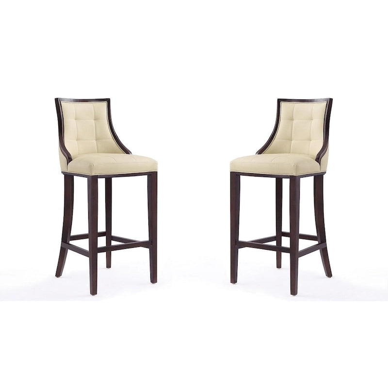 Manhattan Comfort Fifth Avenue 45 in. Walnut Beech Wood Bar Stool (Set of 2)