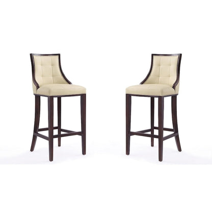 Manhattan Comfort Fifth Avenue 45 in. Walnut Beech Wood Bar Stool (Set of 2)