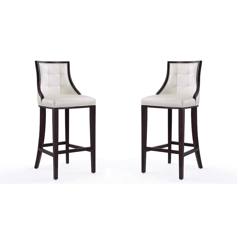 Manhattan Comfort Fifth Avenue 45 in. Walnut Beech Wood Bar Stool (Set of 2)