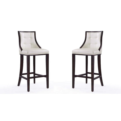 Manhattan Comfort Fifth Avenue 45 in. Walnut Beech Wood Bar Stool (Set of 2)