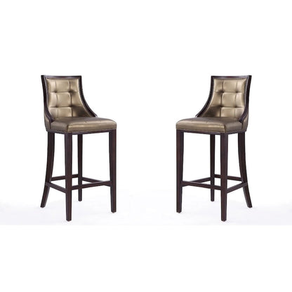 Manhattan Comfort Fifth Avenue 45 in. Walnut Beech Wood Bar Stool (Set of 2)