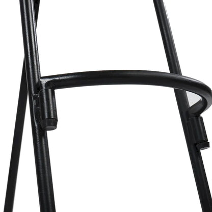 24 Inch Handcrafted Backless Barstool, Natural Brown Mango Wood Thick Saddle Seat, Black Iron Base