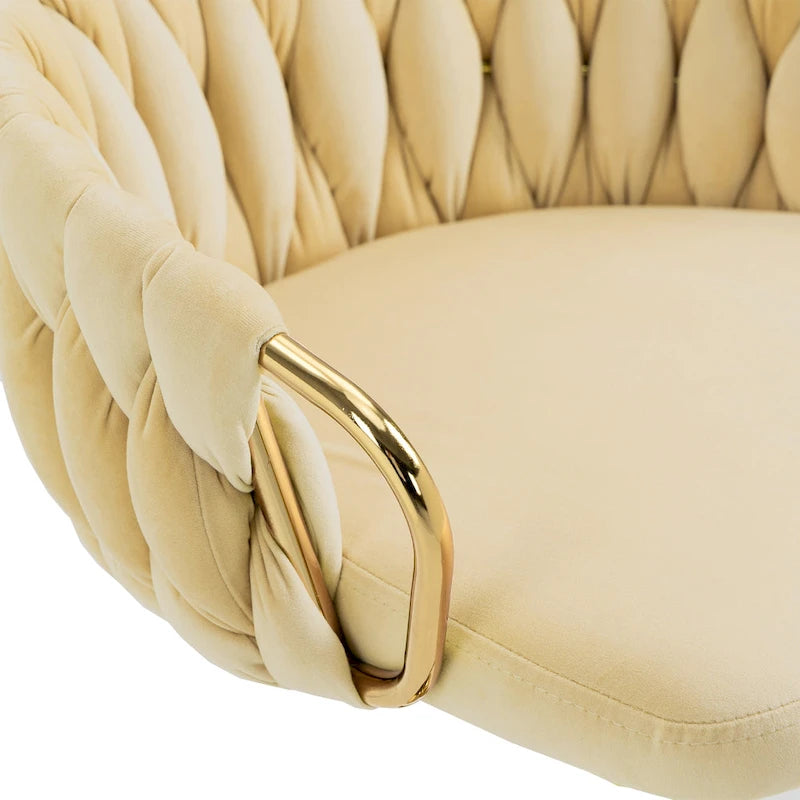 Set of 4 Adjustable Tufted Bar Stools with Backs