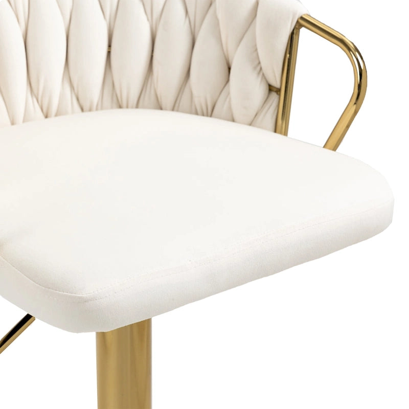 Set of 4 Adjustable Tufted Bar Stools with Backs