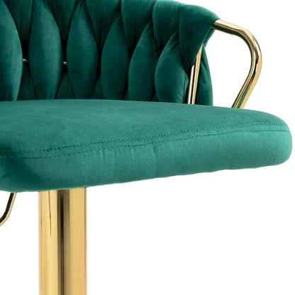 Set of 4 Adjustable Tufted Bar Stools with Backs