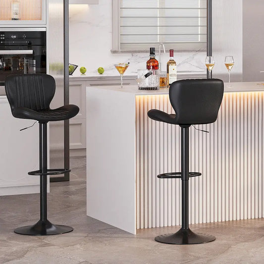Futzca Swivel Bar Stools Set, 360 Degree Rotating Bar Stool with Adjustable Height, Set of 2
