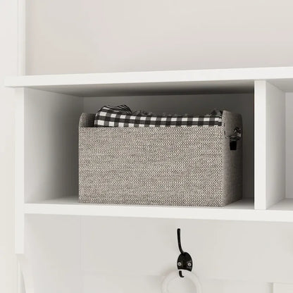 Large Hall Tree for Entryway Coat Rack Shoe Bench with Bottom Storage